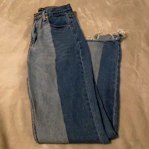 2 tone fashion nova straight jeans